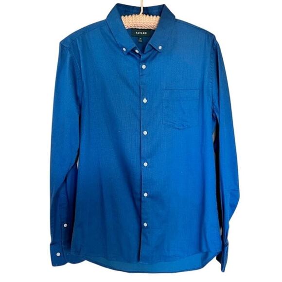 Taylrd Slim Fit Blue Button-Down Shirt – Size Medium - Picture 1 of 6